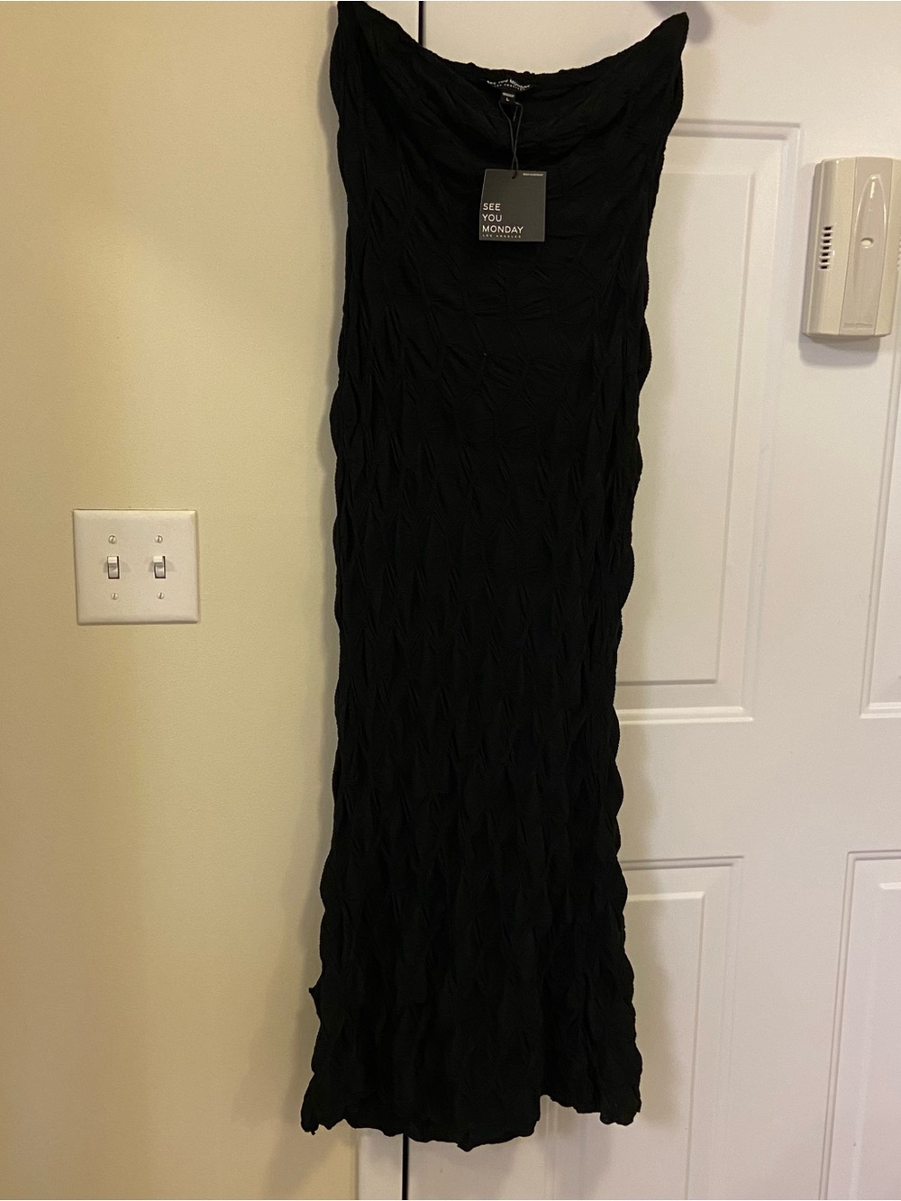 🖤See You Monday Black Crinkle Tube Maxi Dress🖤